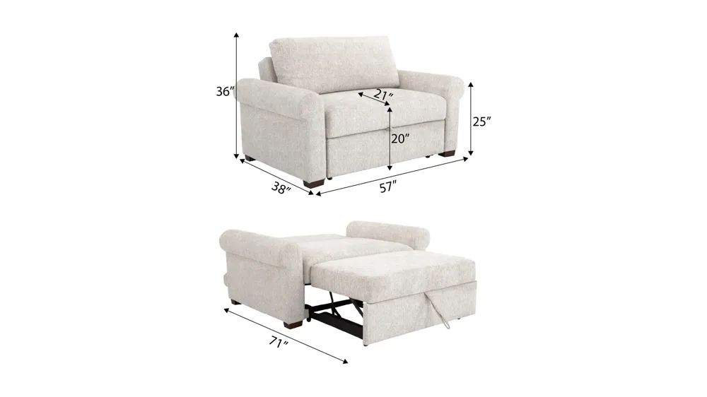 Juniper 2-pc. Chair and a Half Dimensions