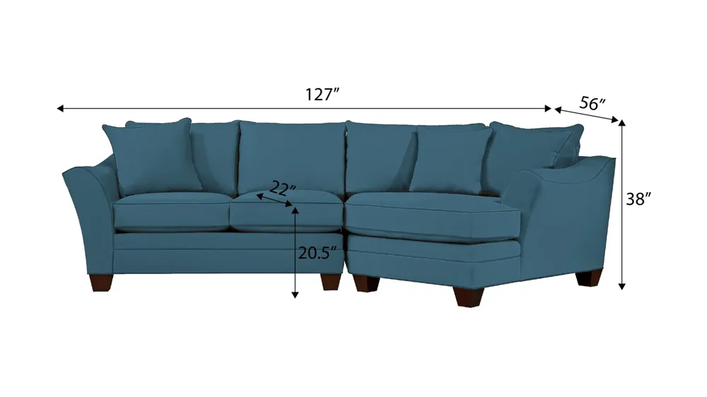 Foresthill 2-pc. Right Hand Cuddler Sectional Sofa Dimensions