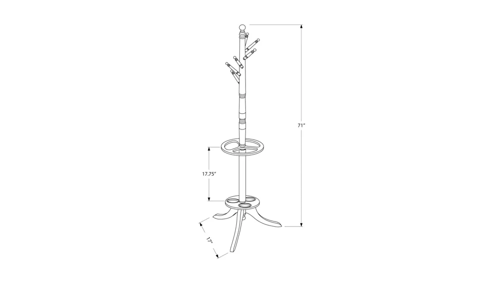 Noelle Coat Rack with Umbrella Holder Dimensions