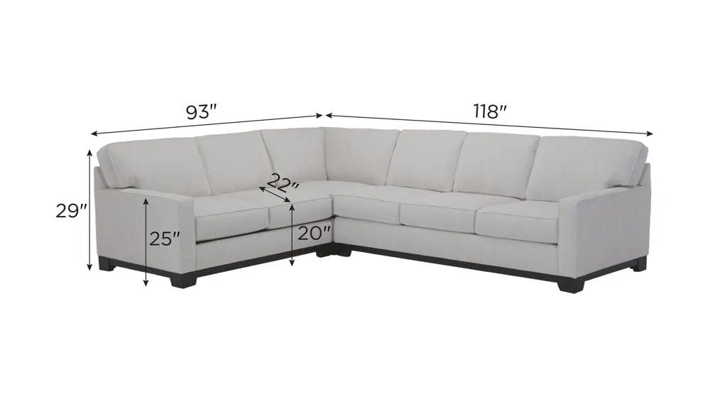 Artemis I 3-pc. Sectional Dimensions