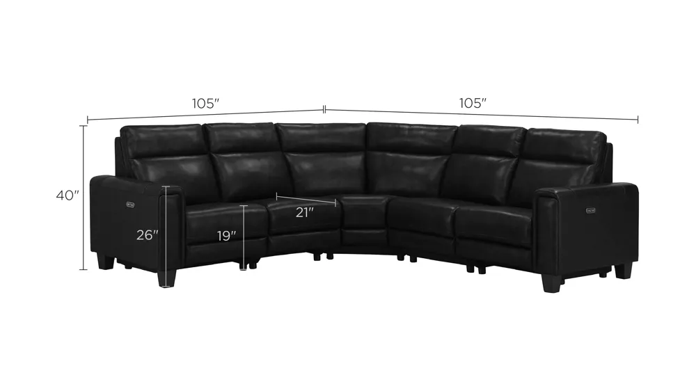 Ace 5-pc. Power Sectional Dimensions