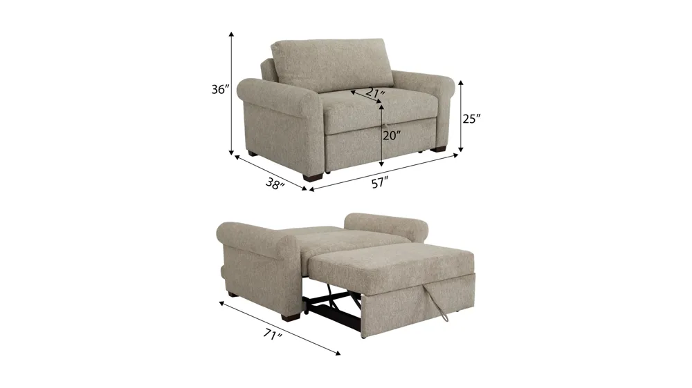 Juniper 2-pc. Chair and a Half Dimensions