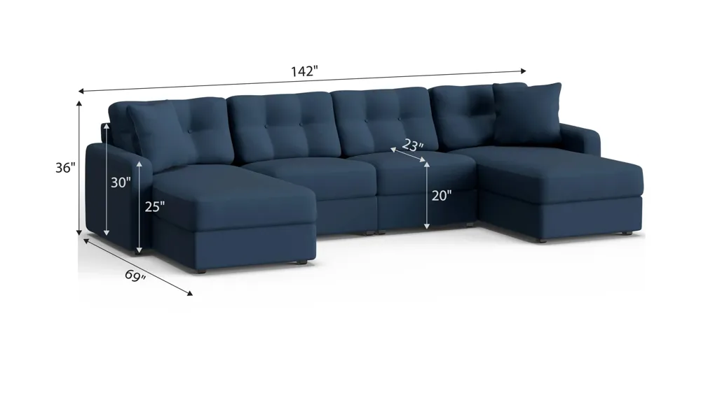 ModularOne 4-pc. Sectional Dimensions