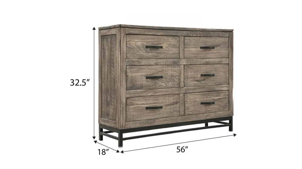Blacksmith 6 Drawer Dresser Dimensions