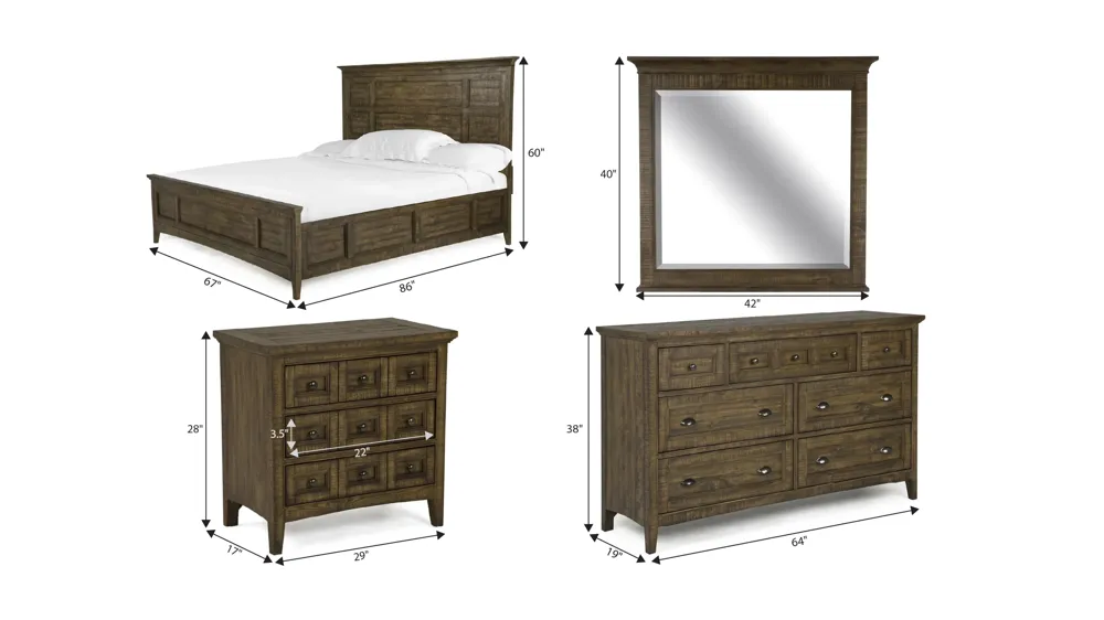 Ivy Ridge 4-pc. Bedroom Set w/ Panel Bed Dimensions