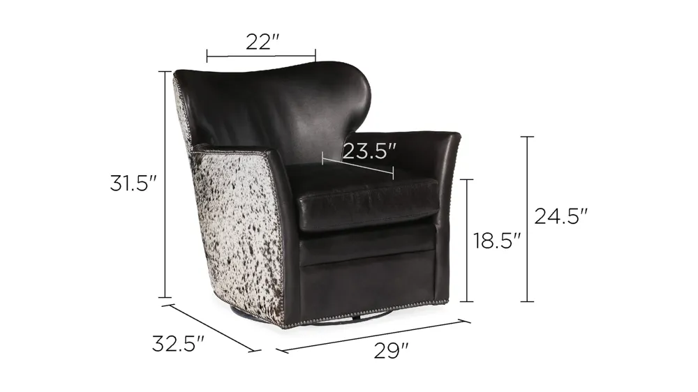 Kato Leather Swivel Chair Dimensions