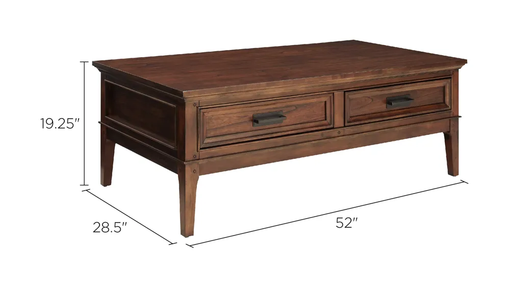 Mendon Rectangular Cocktail Table Dimensions