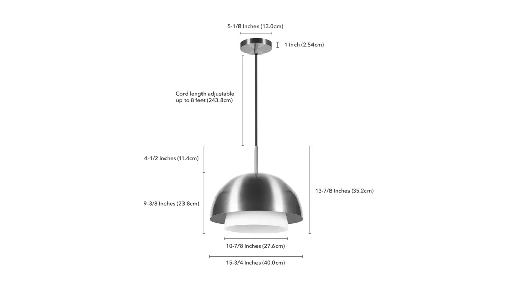 Kron Glass Pendant Dimensions