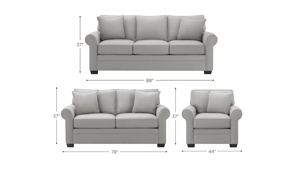 Wellsley Living Room Set Dimensions