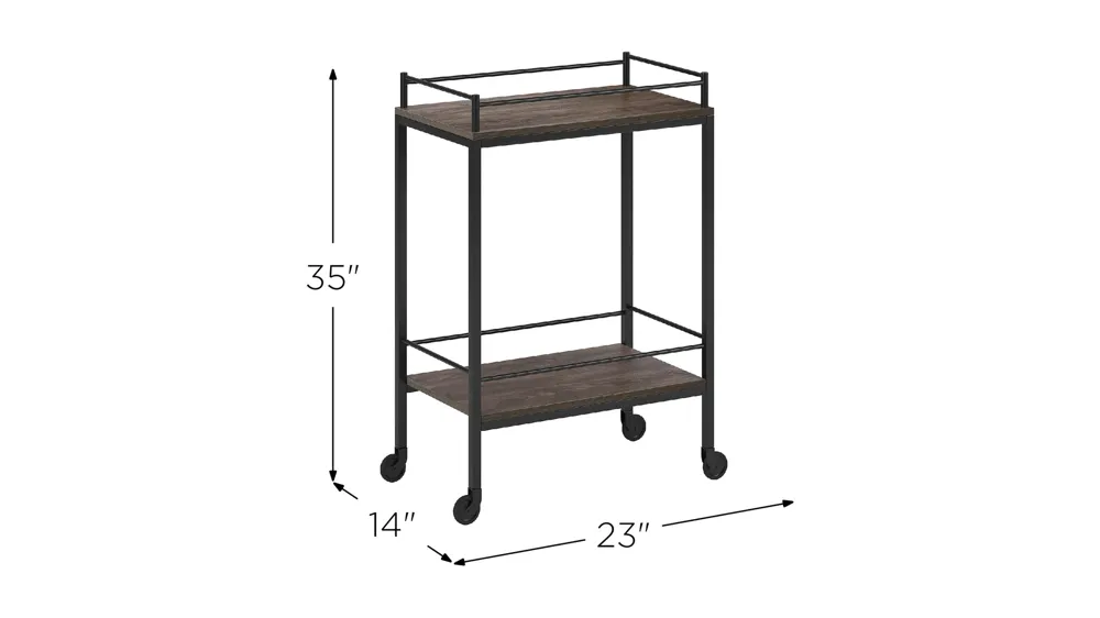 Barnes Brook Bar Cart Dimensions