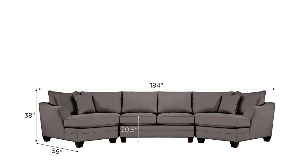 Foresthill 3-pc. Symmetrical Cuddler Sectional Sofa Dimensions
