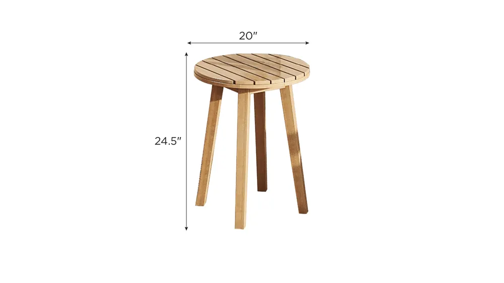 Wesley Outdoor Patio End Table Dimensions