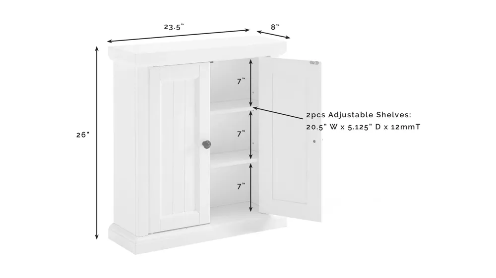 Seaside Wall Cabinet Dimensions