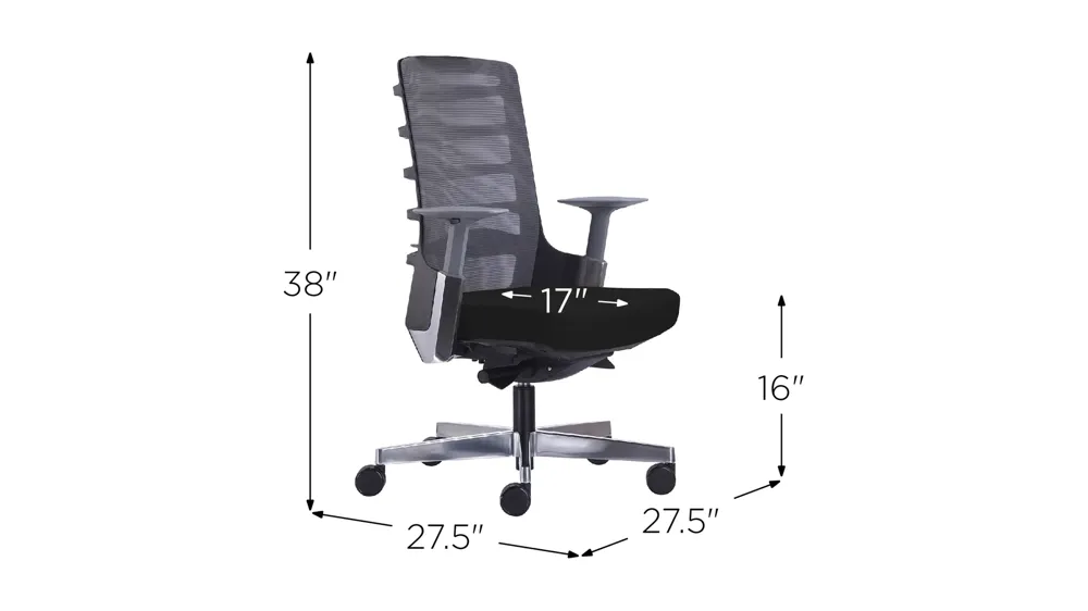 Seattle Mid Back Office Chair Dimensions