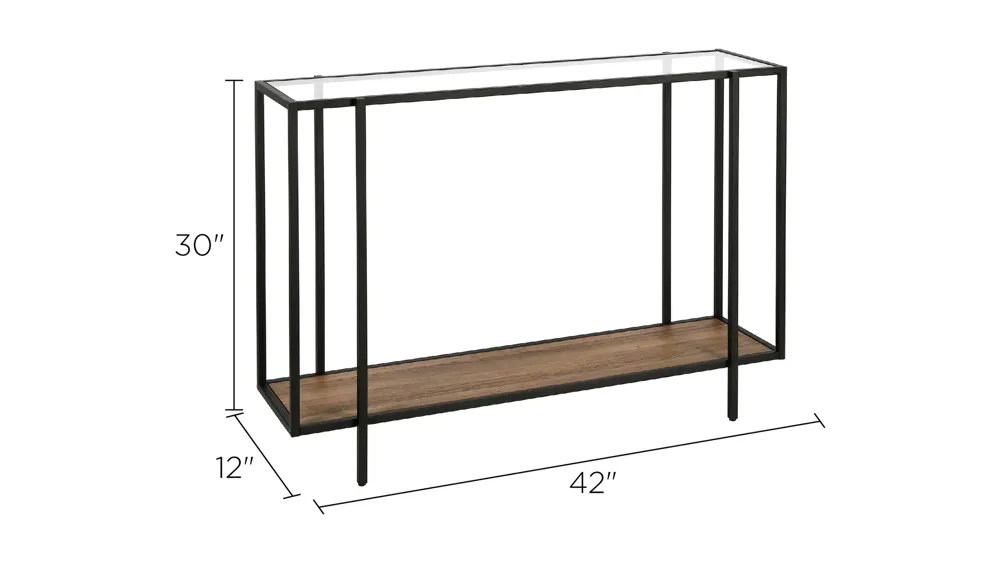Karina Rectangular Sofa Table with Shelf Dimensions