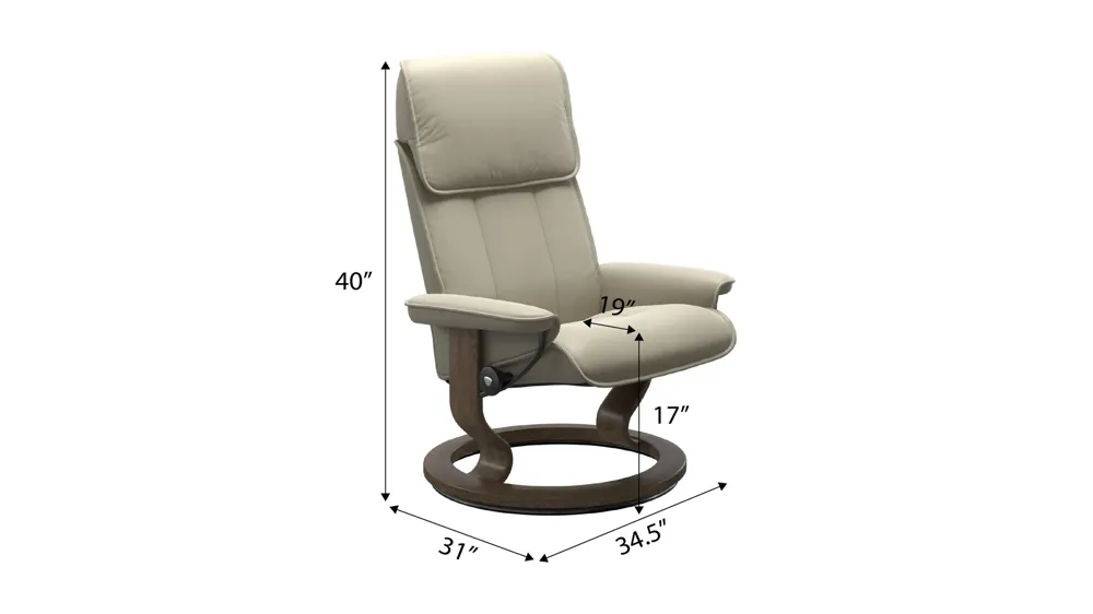 Admiral Large Classic Recliner Dimensions