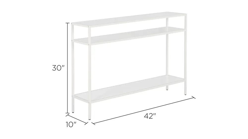 Oweno Rectangular Sofa Table with Metal Shelves Dimensions