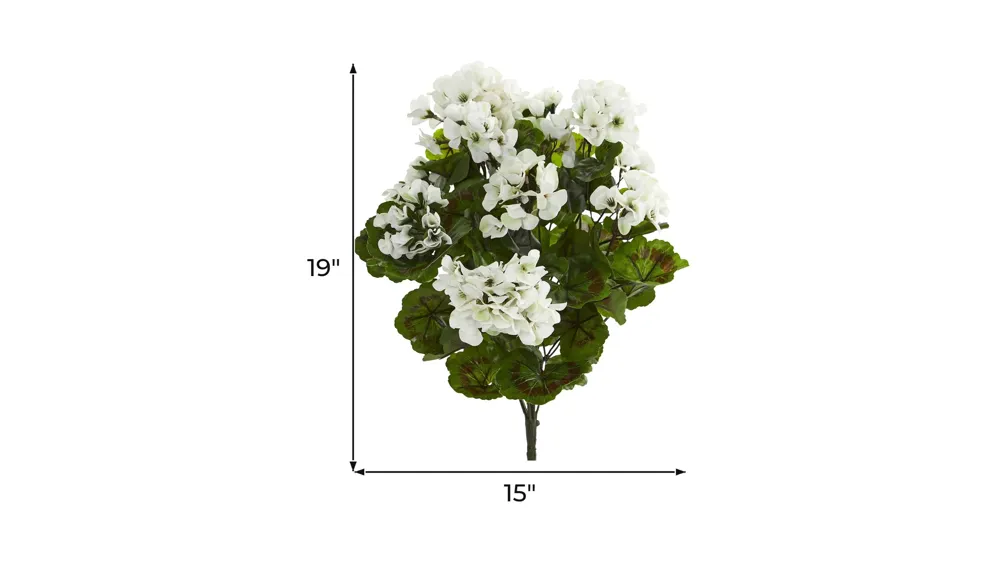 Geranium Artificial Bush (Set of 3) (Indoor/Outdoor) Dimensions