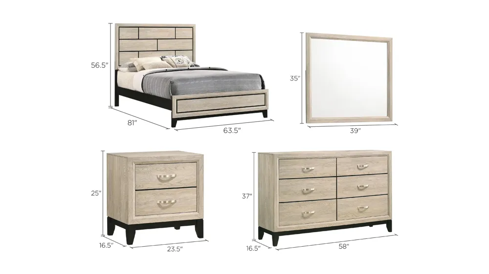 Akerson 4 pc. Panel Bedroom Set Dimensions