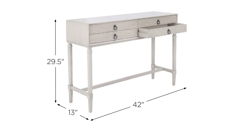 Joshua 4 Drawer Console Table Dimensions