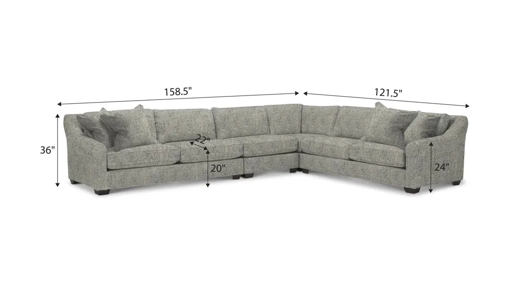 Thatcher 4-pc. Sectional Dimensions