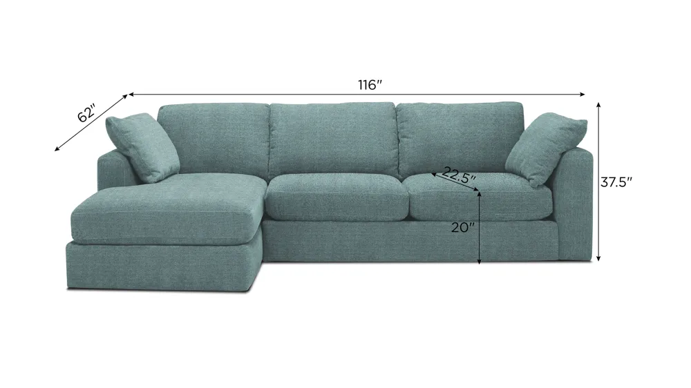 Nappily 2-pc. Sectional Dimensions