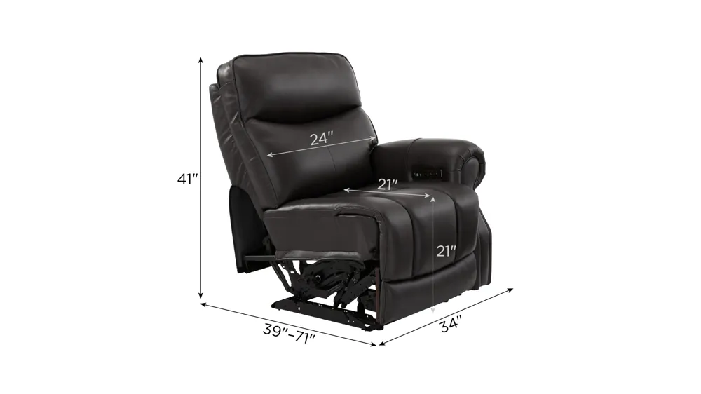 Brooks Zero Gravity Right Arm Facing Triple Power Recliner Dimensions