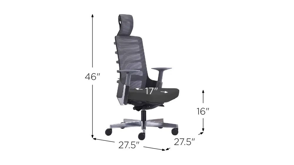 Seattle High Back Office Chair Dimensions