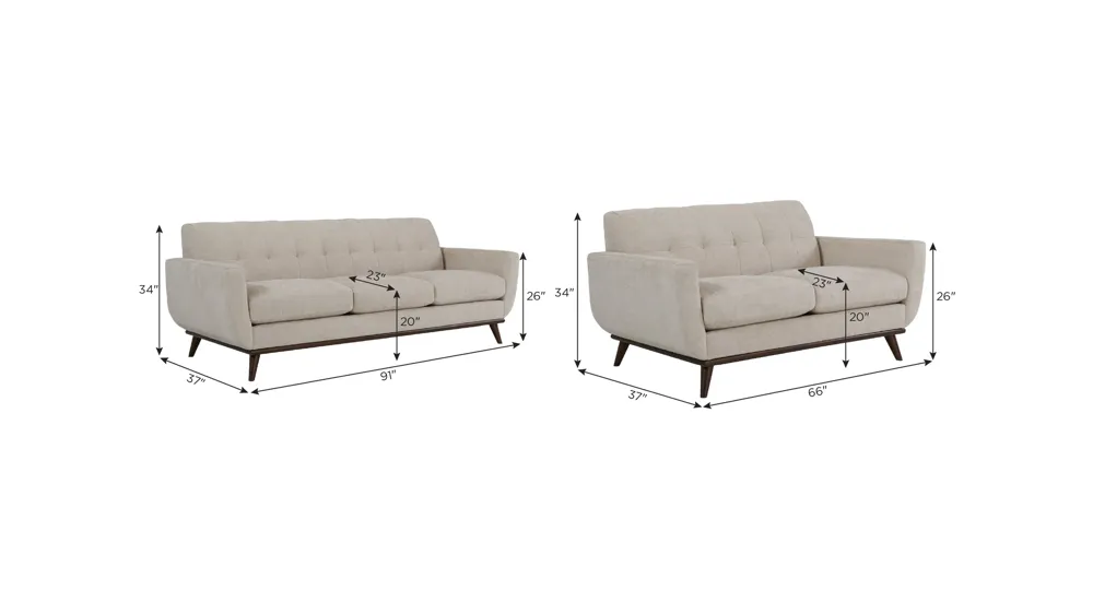 Milo Living Room Set Dimensions