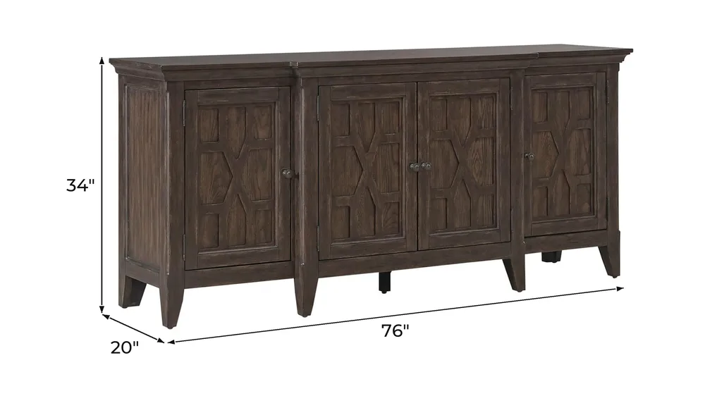 Paradise Valley 76 Inch TV Console Dimensions