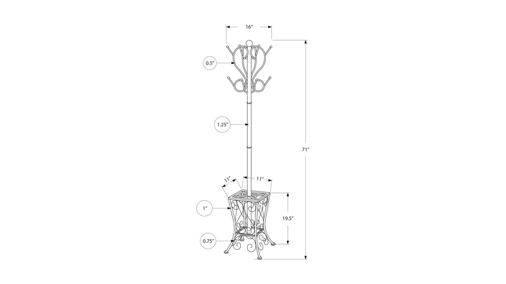 Richmond Coat Rack Dimensions
