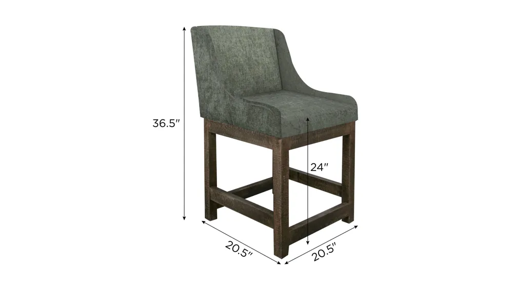 Natural Wooden 24" Upholstered Barstool Dimensions