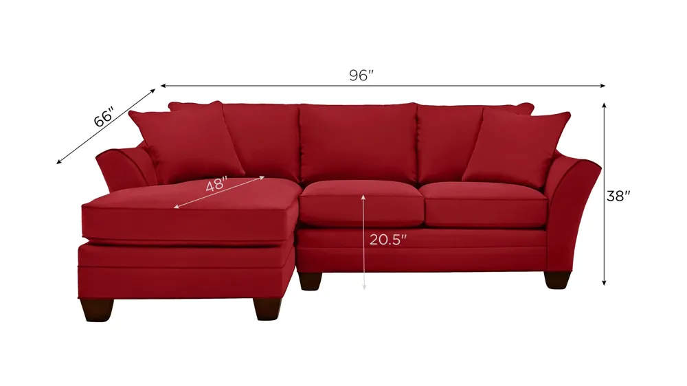 Foresthill 2-pc. Left Hand Chaise Sectional Sofa Dimensions