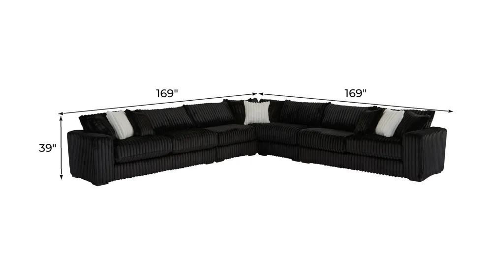 Onyx Moon 5-pc. Sectional Dimensions