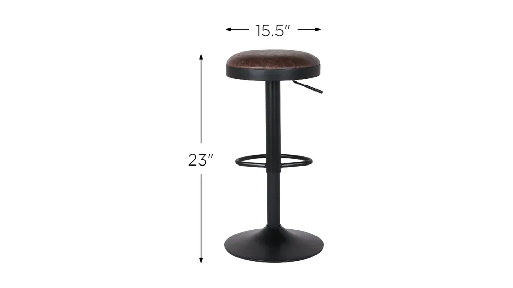 Juno Gaslift Backless Bar Stool: Set of 2 Dimensions