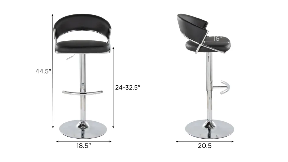 Jie Adjustable Barstool - Set of 2 Dimensions