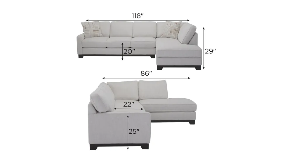 Artemis I 2-pc. Sectional Dimensions