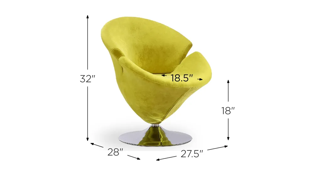 Tulip Swivel Accent Chair (Set of 2) Dimensions