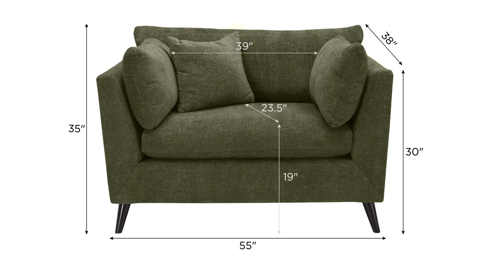 Caruso Chair and a Half Dimensions