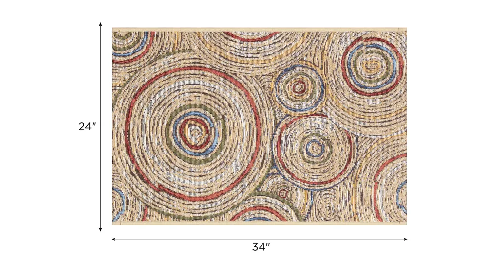 Esencia Basket Circles Indoor/Outdoor Mat Dimensions