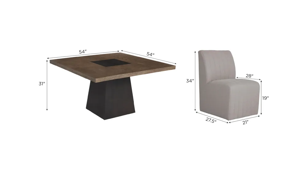 Benedict 5-pc. Dining Set Dimensions