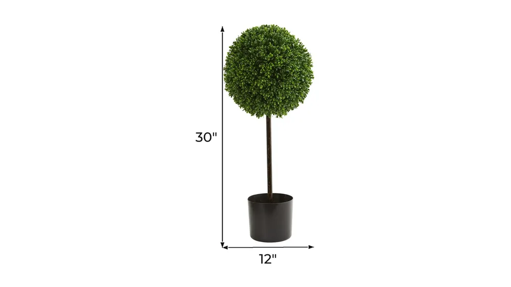 2.5ft. Boxwood Ball Artificial Topiary Tree (Indoor/Outdoor) Dimensions