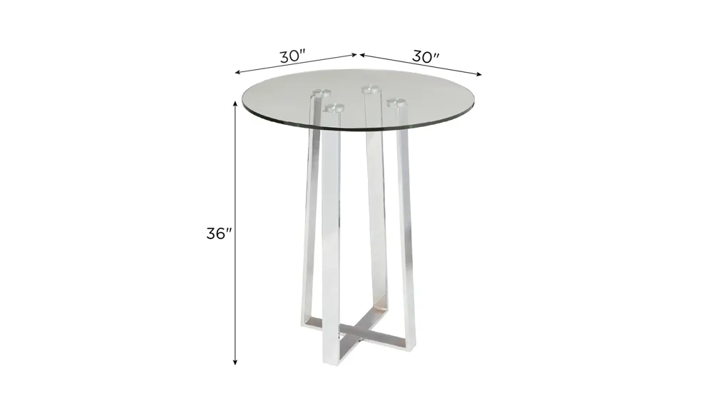 Greer Glass Bistro Table Dimensions