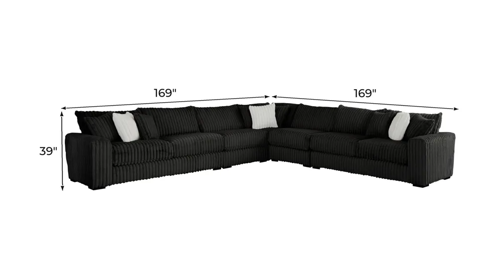 Onyx Moon 5-pc. Sectional Dimensions