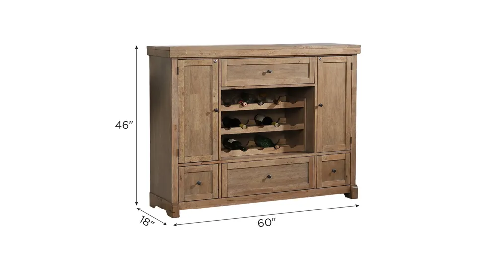 Brownstone 60" Wide Spirit Cabinet Dimensions