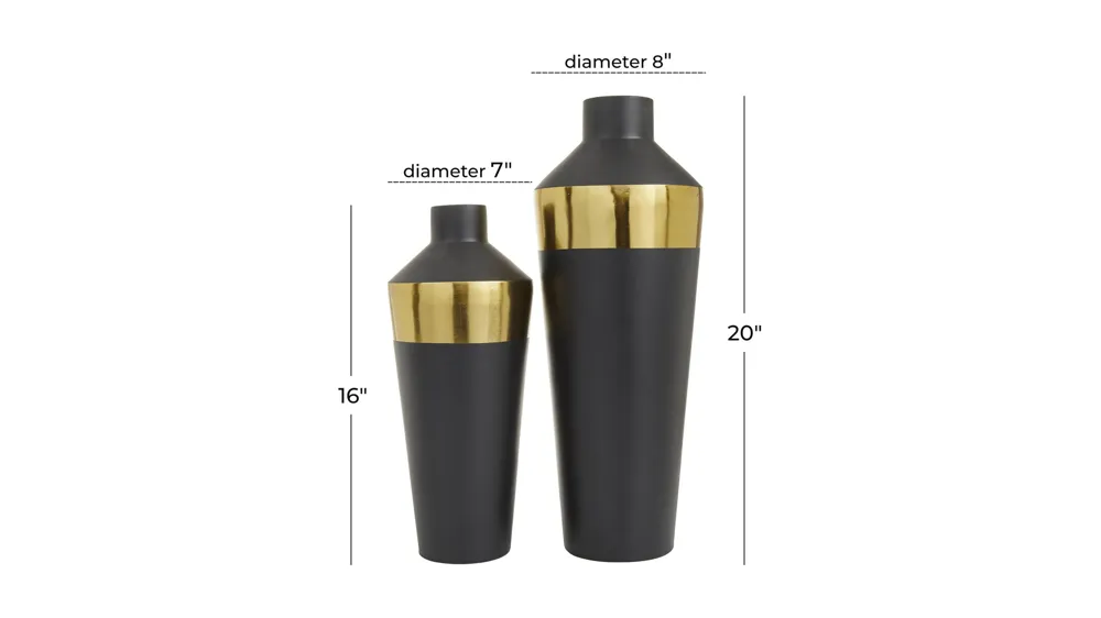 Ivy Collection Archimedes Vase Set of 2 Dimensions