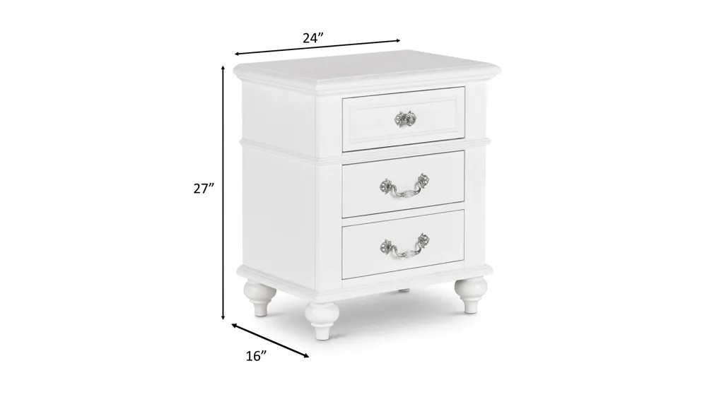 Annie 3 Drawer Nightstand Dimensions
