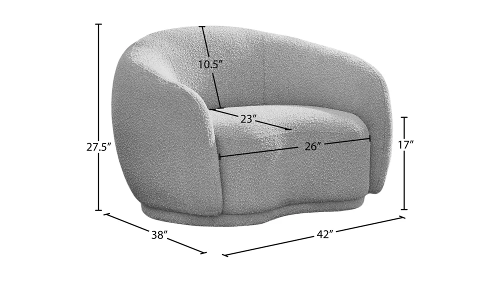Hyde Boucle Fabric Chair Dimensions