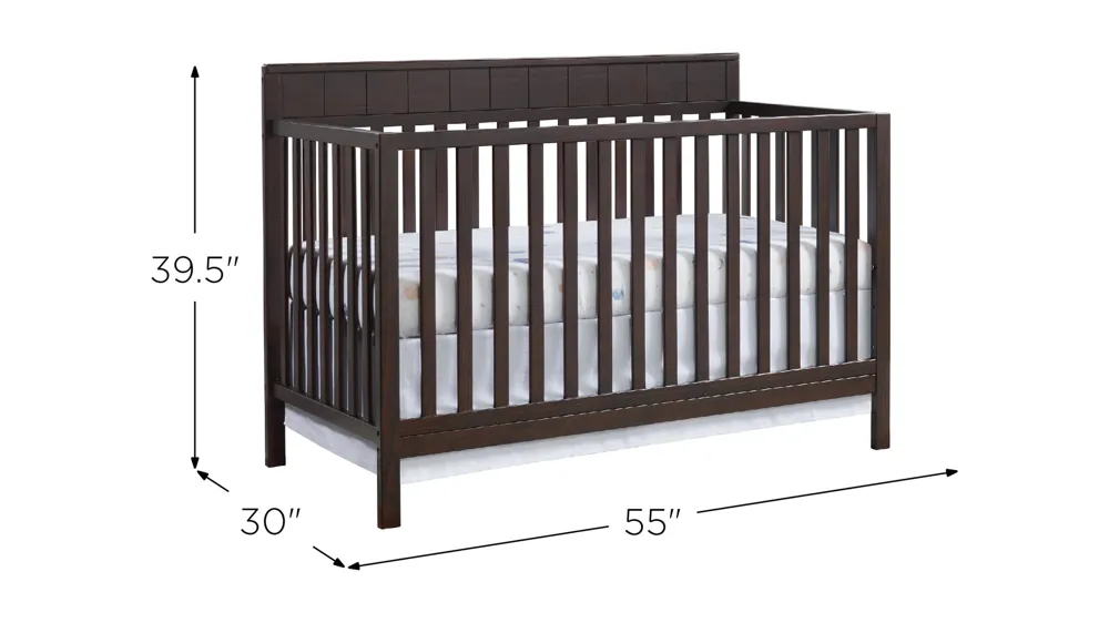 Oxford Baby Logan 4-in-1 Convertible Crib with Conversion Kit Dimensions