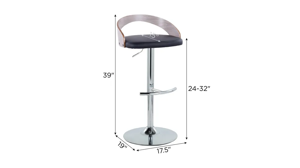 Grotto Adjustable Barstool - Set of 2 Dimensions